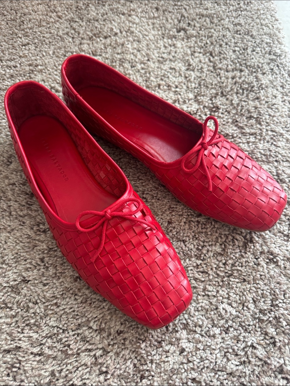 Freda Salvador Jada Red Woven Ballet Flats size 9.5